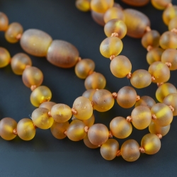 Amber bracelet cognac beads 18 cm for women